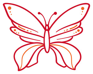 Obraz premium Elegant Butterfly Line Art