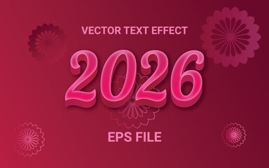 2026 Magenta 3D vector text effect