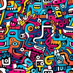 Abstract Graffiti Seamless Pattern, Urban Street Art Pattern, Graffiti Pattern, Graffiti Digital Paper, Modern Spray Paint, Street Style Graffiti, Graffiti Background