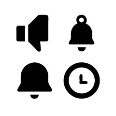 Speaker, bell and clock icons for ui design