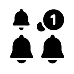 Notification bell icons with number one