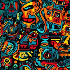 Obraz premium Abstract Graffiti Seamless Pattern, Urban Street Art Pattern, Graffiti Pattern, Graffiti Digital Paper, Modern Spray Paint, Street Style Graffiti, Graffiti Background