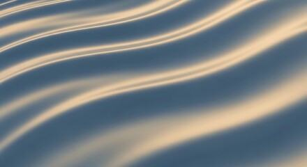 Obraz premium Elegant flowing light beige waves on a subtle blue satin fabric texture background illustration