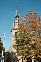 Clocher de l'église Notre-Dame à Verviers en automne, Province de Liège en Belgique, Europe