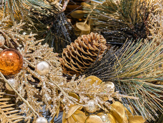 Christmas decoration with cones
