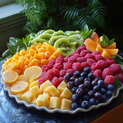 Colorful Tropical Fruit Platter for Refreshing Snack