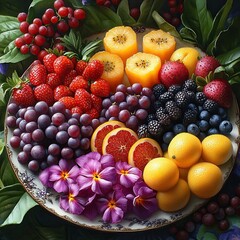 Vibrant Tropical Fruit Platter Display