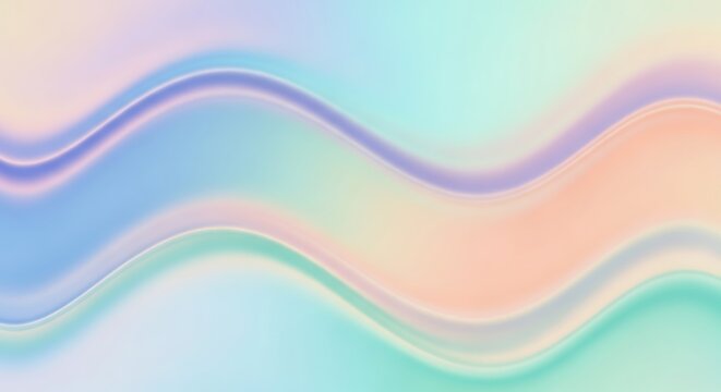 Smooth pastel wavy gradient background featuring iridescent flowing color waves illustration