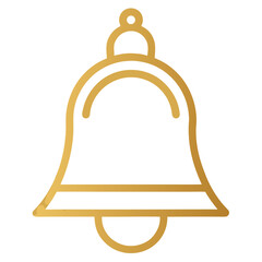 Golden bell icon with a simple outline on a white background