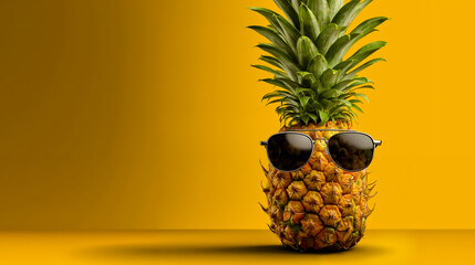 A pineapple wearing sunglasses