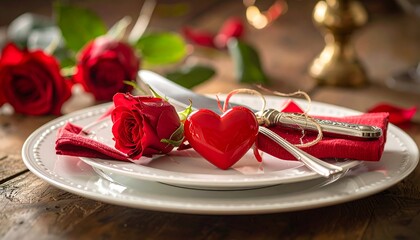 Romantic Valentine's Day table setting
