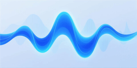 Abstract blue wave design with flowing vector lines for a digital technology backdrop