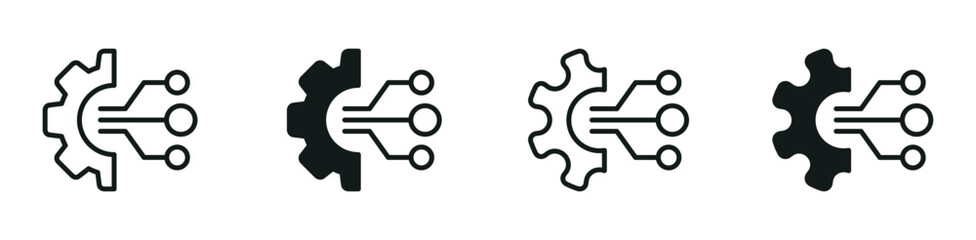 System integration vector icons set. Integration icon