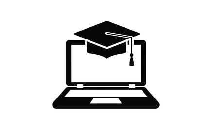 Online learning concept with graduation cap