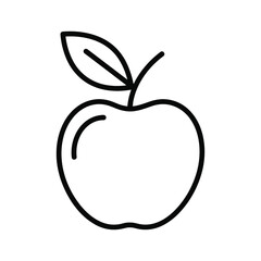 Apple with leaf, vector illustration