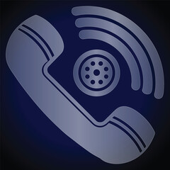 Telephone receiver with sound waves icon call communication