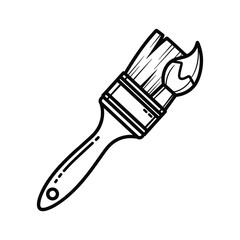 Obraz premium Paint brush with paint stroke