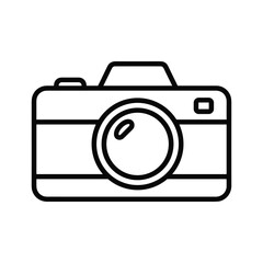 Simple line art icon of a camera