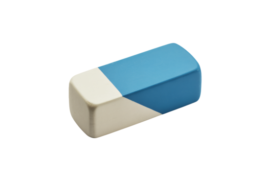Clean blue and white eraser ready to fix mistakes, perfect for education, design, and creative projects with a fresh, crisp aesthetic - Powered by Adobe