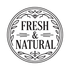 Vintage fresh and natural emblem with laurel wreath