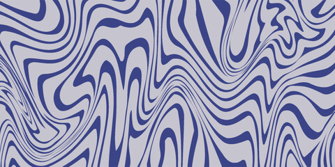 Abstract horizontal background with colorful waves. Trendy vector illustration in style retro 60s, 70s. Blue and beige colors