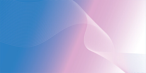 Abstract blue gradient background with shining lines waves. Vektor illustration
