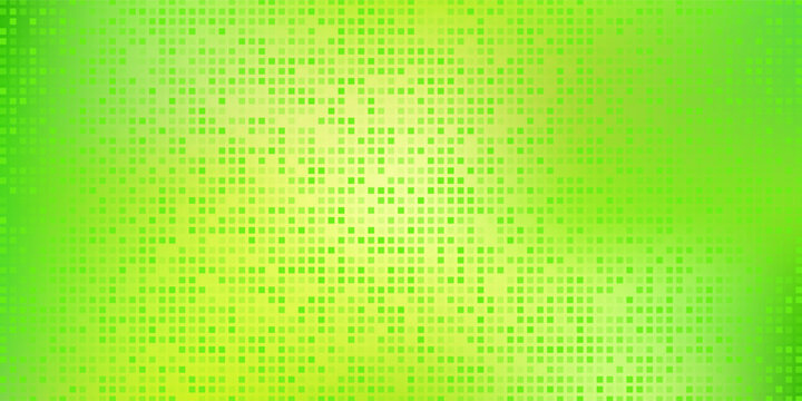 Disco ball pattern - vivid lime green square mosaic background, small tiles for circular party light reflections. Bright abstract graphic design for nightclub posters, event invitations or packaging.