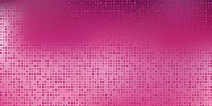 Shining pink disco party pattern background. Iridescent rose sequin mosaic texture. Abstract sparkling halftone wallpaper. Pop up comic glowing glitter backdrop. Retro vector design template