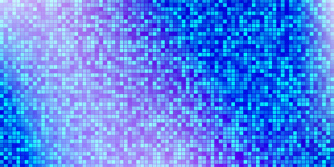 Blue purple disco party pattern. Iridescent sequin mosaic texture background. Abstract shining halftone wallpaper. Pop up comic glitter sparkles backdrop. Retro vector design template