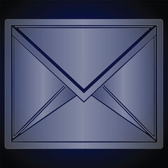 Envelope icon with sealed flap mail email