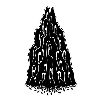 black ant colony drawing clip art preview