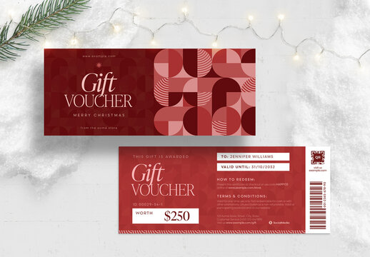 Gift Certificate Coupon Voucher Template for Retail Marketing