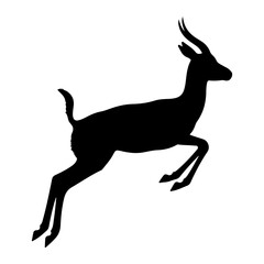 Fototapeta premium Gazelle Silhouette Leaping in Mid- Air antelope jumping