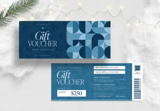 Gift Certificate Coupon Voucher Template for Retail Marketing
