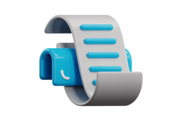 Modern 3D receipt printer icon representing financial transactions and digital commerce, perfect for business apps and websites