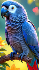 Fototapeta premium blue and yellow macaw