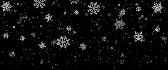 heavy snowfall, snowflakes in different shapes and forms. Many white cold snowflake elements on transparent background. White snowflakes flying in the air. Snow flakes, snow background, christmas