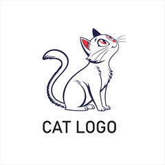 Modern Minimalist cat  Design Logo