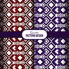 Repeating diamond geometric pattern collection in vibrant red and rich purple.