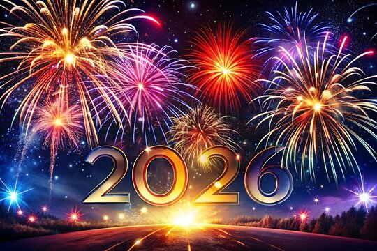 Spectacular 2020 new year s eve fireworks display over a landscape