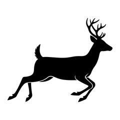 Obraz premium Silhouette of a Running Deer with Antlers stag buck
