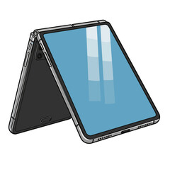 Folding smartphone transforming into a large tablet concept of CES tech expo  