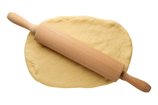Homemade dough ready for baking with classic wooden rolling pin, perfect for baking projects, culinary creations, and delicious recipes, get creative now