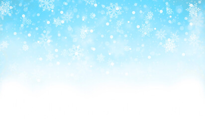 christmas blue background with snowfalekes	