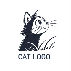 Modern Minimalist cat  Design Logo