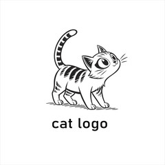 Modern Minimalist cat  Design Logo