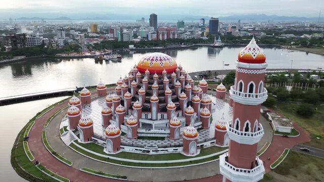 Mosque 99 Kuba Makassar. With unique architecture, Losari, Makassar, Indonesia