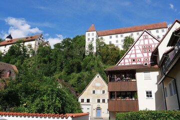 Unterstadt von Haigerloch mit Blick auf Schloss