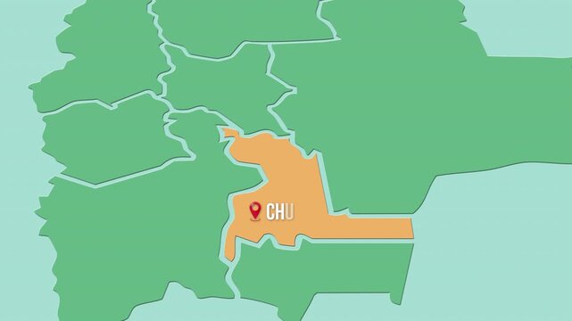 Mapa de Bolivia con divisi&oacute;n pol&iacute;tica resaltando el Departamento Chuquisaca