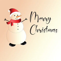 PrintCheerful Snowman Christmas Greeting on Warm Peach Background